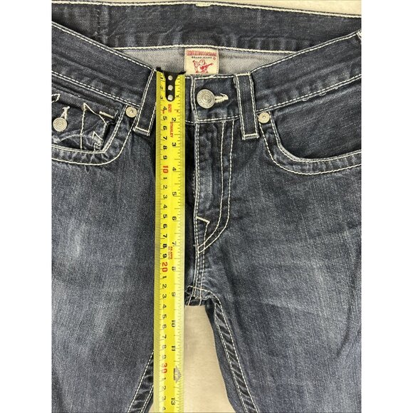 True Religion Jeans Straight Leg Blue Men's Size 31 X 32 Dark Blue Flap Pockets - Picture 6 of 15